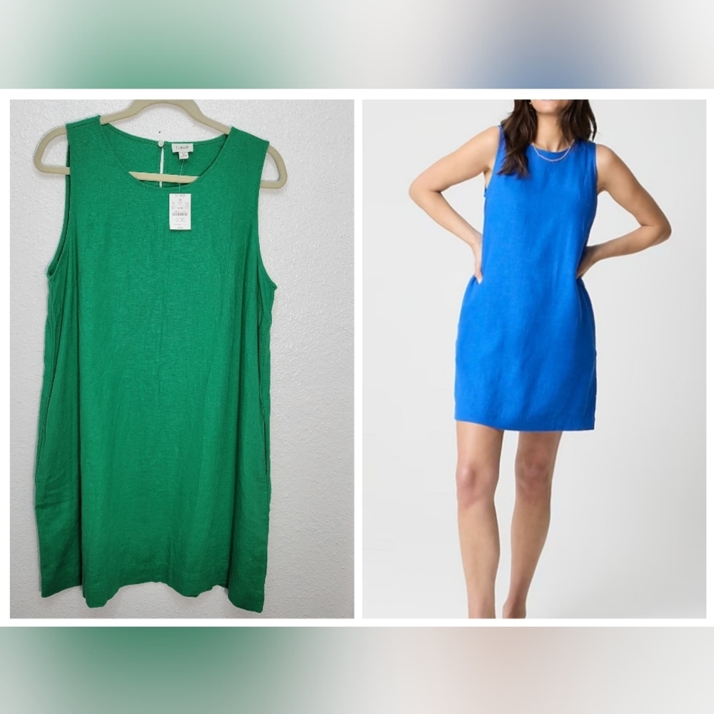 J.Crew Linen-Blend Sleeveless Mini Dress In Green CK843 Size 0  Kelly Green